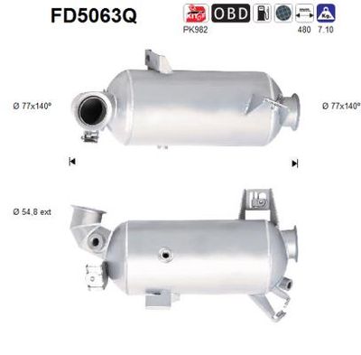 Filtr sadzy / filtr cząstek stałych, układ wydechowy AS 7E0254700GX