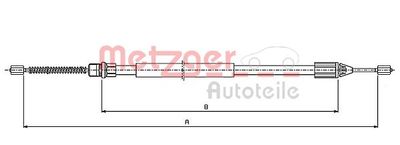 Тросик, cтояночный тормоз METZGER 10.6543 для RENAULT TWINGO