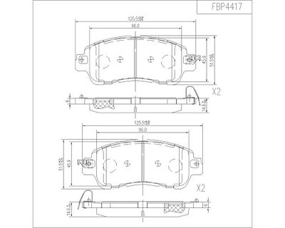 Комплект тормозных колодок, дисковый тормоз FI.BA FBP4417 для MAZDA 2