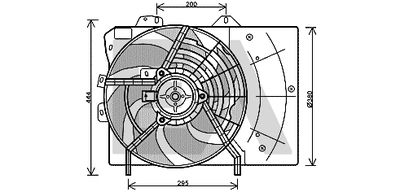 Вентилятор, охлаждение двигателя EACLIMA 33V55017 для OPEL CROSSLAND