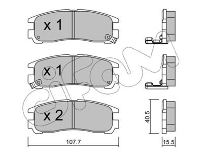 Комплект тормозных колодок, дисковый тормоз CIFAM 822-398-0 для MITSUBISHI DIAMANTE