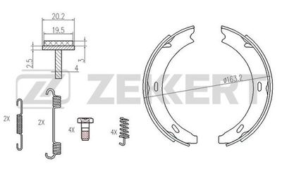 Комплект тормозных колодок ZEKKERT BK-4440 для MERCEDES-BENZ B-CLASS