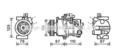 Компрессор, кондиционер AVA QUALITY COOLING HYK301 для HYUNDAI i40