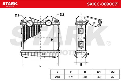 интеркулер (охладител за въздуха на турбината) STARK SKICC-0890071