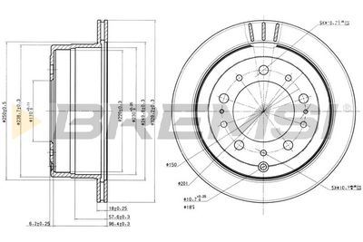 Тормозной диск BREMSI CD7597V для LEXUS LX