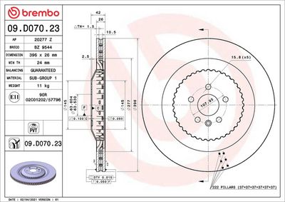 BREMSSCHEIBE BREMBO 09D07023 1