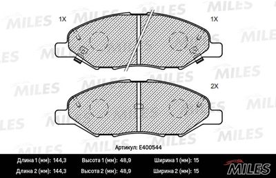 MILES E400544 Тормозные колодки и сигнализаторы  для NISSAN TIIDA Наклонная задняя часть (C11) 1.5 dCi