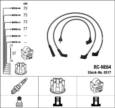 Комплект проводов зажигания NGK 8517 для NISSAN DATSUN