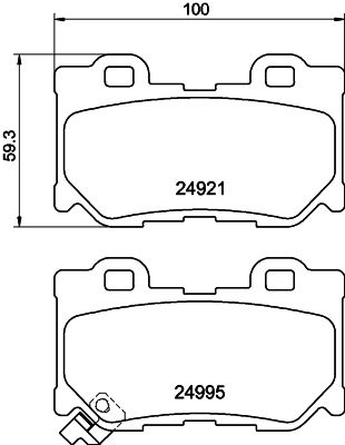 Комплект тормозных колодок, дисковый тормоз HELLA 8DB 355 014-851 для INFINITI QX70