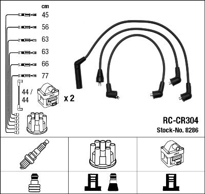 Комплект проводов зажигания NGK 8286 для CHRYSLER LE