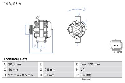 Bosch Alternator 0 986 086 590