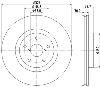 Тормозной диск HELLA 8DD 355 117-861 для SUBARU WRX