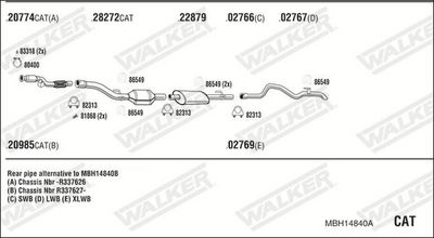 SISTEM DE ESAPAMENT WALKER MBH14840A