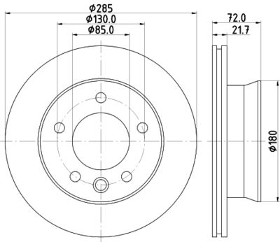 Тормозной диск HELLA 8DD 355 118-051 для MERCEDES-BENZ SPRINTER