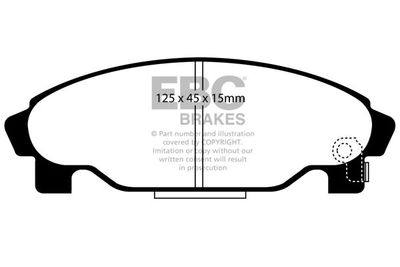 Комплект тормозных колодок, дисковый тормоз EBC Brakes DP1015 для DAIHATSU GRAN