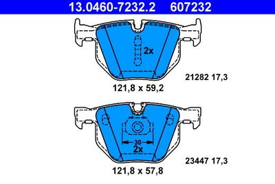 Комплект тормозных колодок, дисковый тормоз ATE 13.0460-7232.2 для BMW X6