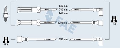 Комплект проводов зажигания FAE 85380 для MITSUBISHI STARION