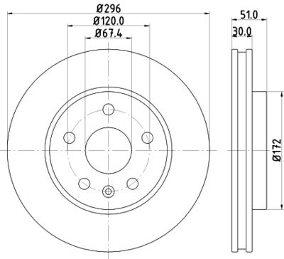 Тормозной диск HELLA 8DD 355 116-031 для CHEVROLET MALIBU