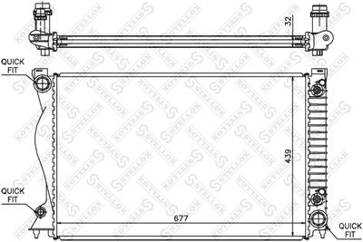 STELLOX 10-25335-SX Радиатор охлаждения двигателя для AUDI A6 C6 (4F2)