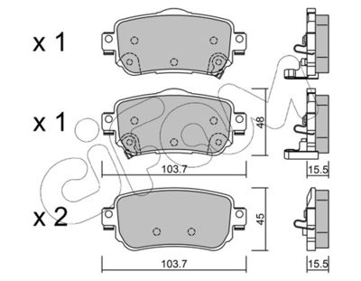 Brake Pad Set, disc brake 822-1011-0
