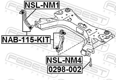 BOLTURI FIXARE SUPORT AX FEBEST 0298002 1