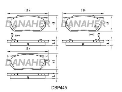 DANAHER DBP445 Тормозные колодки и сигнализаторы  для HONDA CAPA (Хонда Капа)