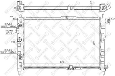 Радиатор, охлаждение двигателя STELLOX 10-25325-SX для DAEWOO NEXIA