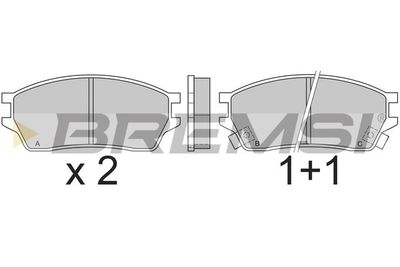 Комплект тормозных колодок, дисковый тормоз BREMSI BP2392 для HONDA PRELUDE