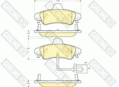 Комплект тормозных колодок, дисковый тормоз GIRLING 6115813 для FORD USA CONTOUR