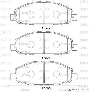Комплект тормозных колодок, дисковый тормоз ADVICS B1N235 для NISSAN CARAVAN