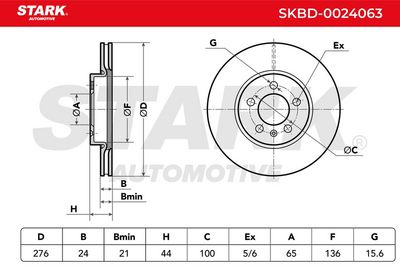 спирачен диск STARK SKBD-0024063