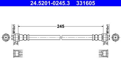 Тормозной шланг ATE 24.5201-0245.3 для CHEVROLET AVEO