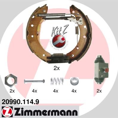 ZIMMERMANN 20990.114.9 Ремкомплект барабанных колодок  для PEUGEOT 106 (Пежо 106)