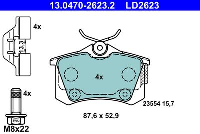 Комплект тормозных колодок, дисковый тормоз 13.0470-2623.2