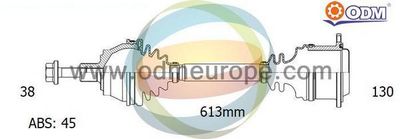 Приводной вал Multiparts 18-212651 для AUDI 100