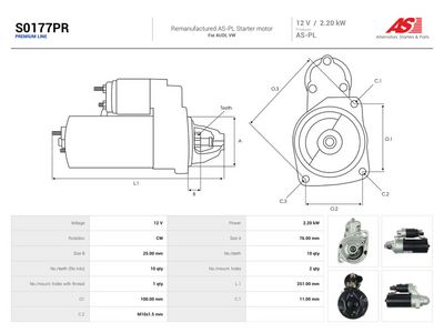 Štartér AS-PL S0177PR