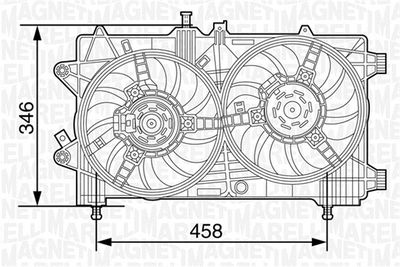 MAGNETI MARELLI 069422447010 Вентилятор системы охлаждения двигателя  для LANCIA MUSA (Лансиа Муса)