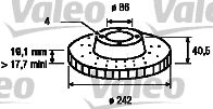 Тормозной диск VALEO 186441 для HYUNDAI PONY