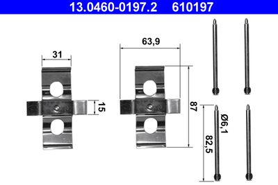 Комплектующие, колодки дискового тормоза ATE 13.0460-0197.2 для MERCEDES-BENZ S-CLASS