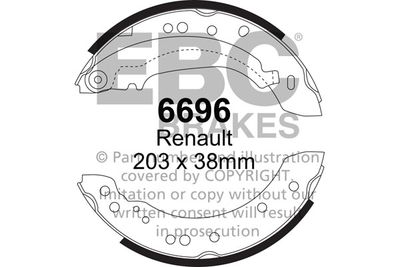 Комплект тормозных колодок EBC Brakes 6696 для PEUGEOT 306