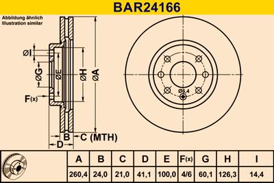 BARUM BAR24166 Гальмівні диски 