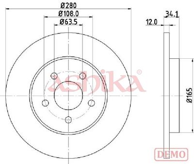 спирачен диск ASHIKA 61-00-0309C