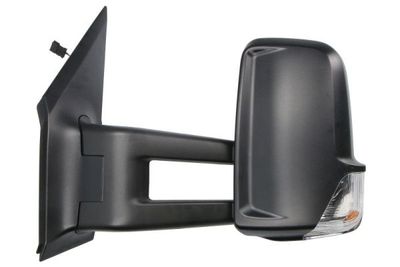 Zijspiegel Links (handmatig, in reliëf, medium, met indicator) past: MERCEDES SPRINTER 906 VW CRAFTER 2E 04.06-06.18