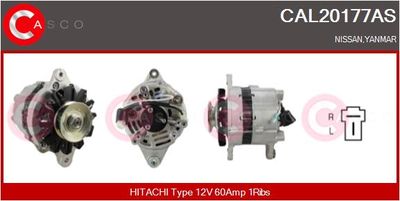 Генератор CASCO CAL20177AS для NISSAN URVAN