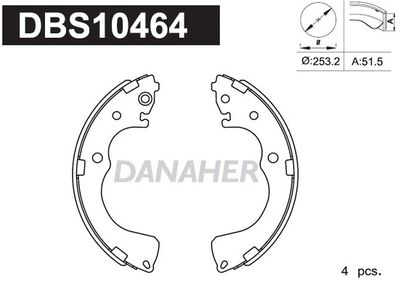 Комплект тормозных колодок DANAHER DBS10464 для MAZDA MPV