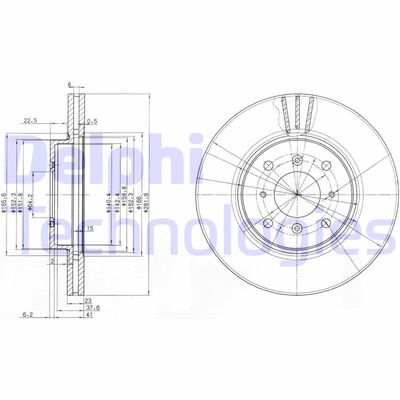 DELPHI BG3589 Тормозные диски  для HONDA (Хонда)