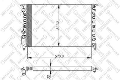 Радиатор, охлаждение двигателя STELLOX 10-25039-SX для RENAULT 19