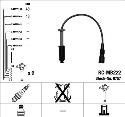 Комплект проводов зажигания NGK 0757 для SSANGYONG MUSSO