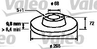 Тормозной диск VALEO 186528 для VOLVO S70