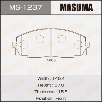 Комплект тормозных колодок MASUMA MS-1237 для TOYOTA HIACE
